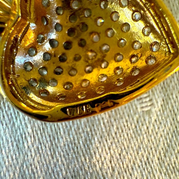 Vermeil gold heart necklace with cz’s 18-20 inches - Picture 8 of 9